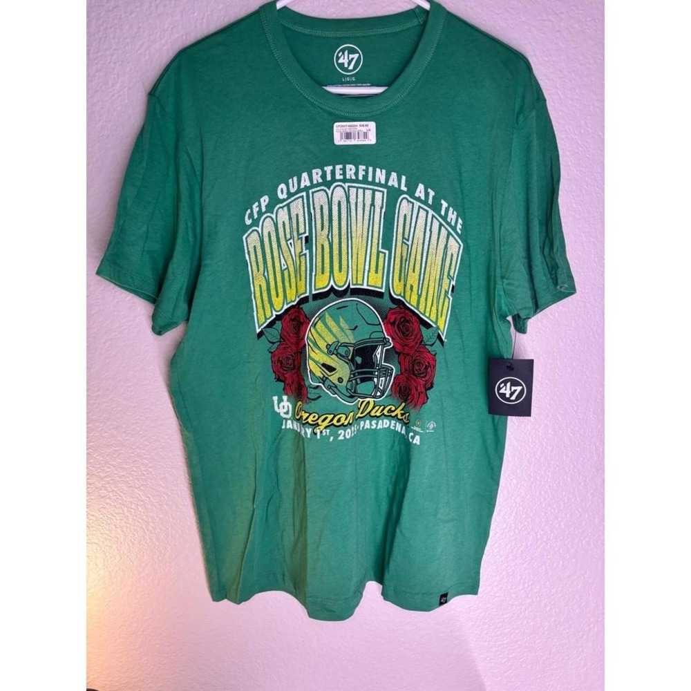 Oregon Ducks 2025 Rose Bowl Game T-Shirt Men's‎ Large '47 Brand NWT